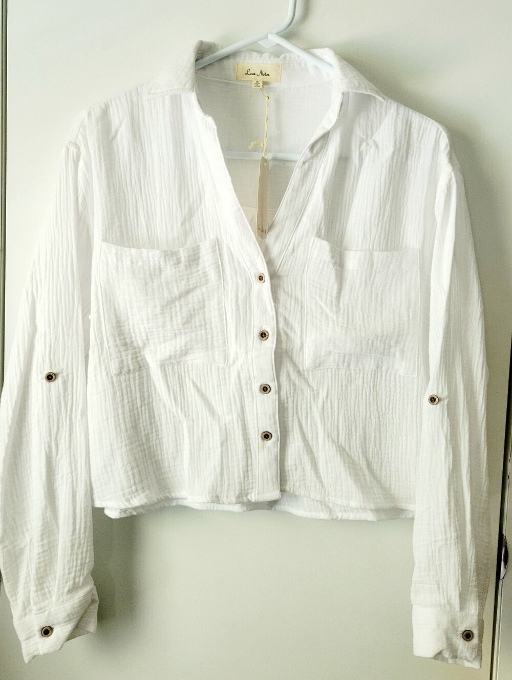 Love Notes White Gauzy Shirt